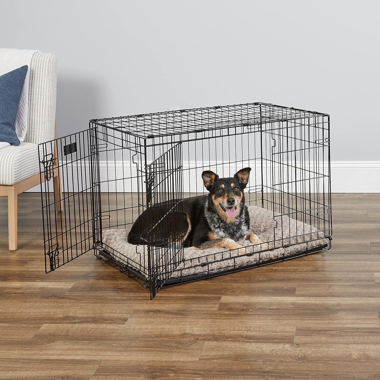 MidWest Homes for Pets 36-Inch Two-Door iCrate Folding Dog Crate with Divider Panel, Leak-Proof Tray & Secure Latches – Metal Wire Kennel for M-L Breeds – Portable, Durable & Easy to Assemble - Image 2