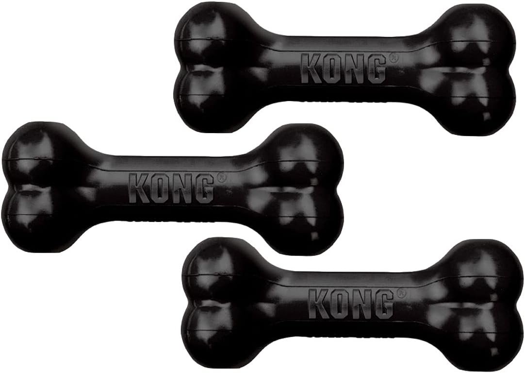 KONG Extreme Goodie Bone Dog Toy - Medium, Black x 3