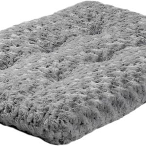 MidWest Homes for Pets Small QuietTime Deluxe Gray Ombré Swirl Plush Pet Bed, Machine Washable, Non-Skid Bottom, Soft Crate Mat for 24-inch Crates