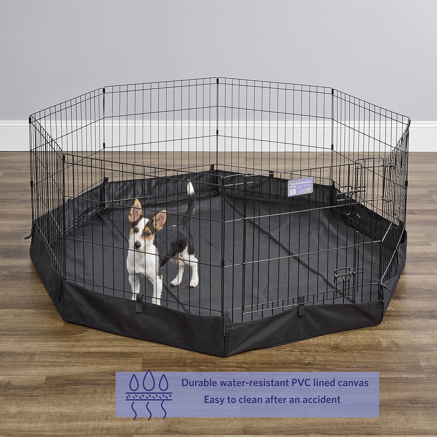 MidWest Homes for Pets Octagon Exercise Pen Fabric Mesh Bottom - Image 6