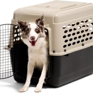 Alternative view of Petmate Vari Dog Kennel - Portable Dog Carriers & Crates for Medium Dogs, Airline-Friendly, Durable Plastic, Pet Carrier For Home and Travel, 32 Inches, Taupe and Black