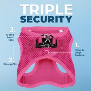 Alternative view of Best Pet Supplies Voyager Step-in Air Harness - All Weather Mesh, Reflective, No Pull Harness for Dogs, Cats - Secure with Hook & Loop Fastener, Buckle, Double D-Rings - Fuchsia, M