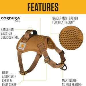 Alternative view of Carhartt Nylon Duck No Pull Dog Harness, Fully Adjustable Dog Harness with Quick Control Handle and Reflective Accents, Carhartt Brown, Medium