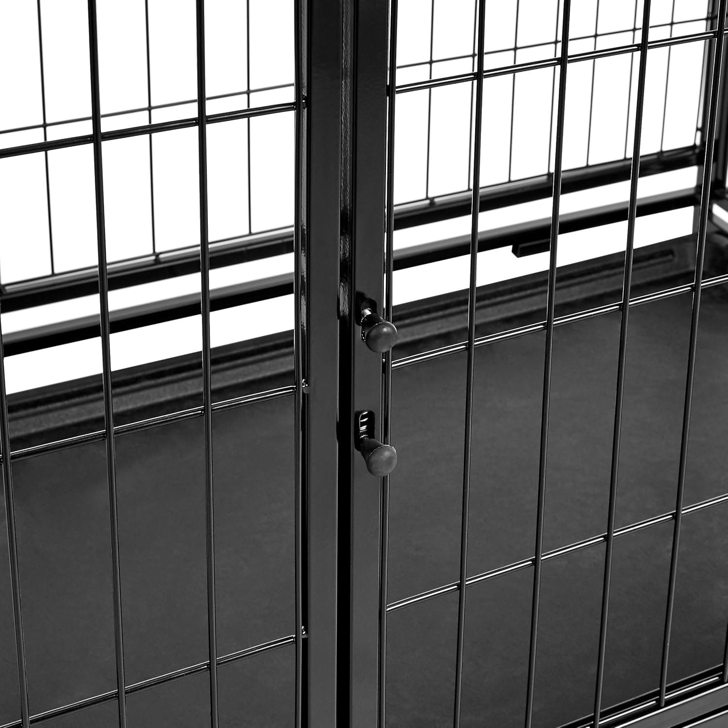 Amazon Basics - Portable Heavy Duty Stackable Dog & Pet Kennel with Tray, Black, 24.0"L x 28.0"W x 37.0"H - Image 3