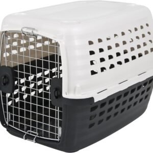 Petmate Compass Fashion Kennel Cat and Dog Kennel, 10-20 lb., Pearl White/Black, Made in USA
