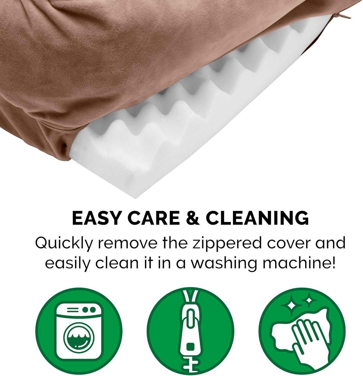 Furhaven Orthopedic Dog Bed for Large Dogs w/ Removable Bolsters & Washable Cover, For Dogs Up to 95 lbs - Plush & Velvet Waves Perfect Comfort Sofa - Brownstone, Jumbo/XL - Image 9