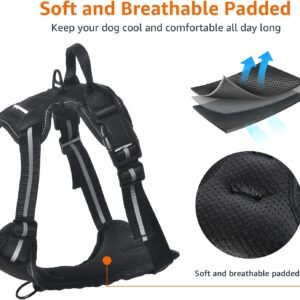 Alternative view of Amazon Basics No-Pull Dog Harness, Adjustable Soft Padded Vest with Reflective Stripes, Medium, Black