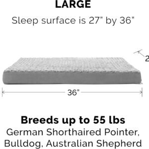 Alternative view of Furhaven Orthopedic Dog Bed for Large/Medium Dogs w/ Removable Washable Cover, For Dogs Up to 55 lbs - Ultra Plush Faux Fur & Suede Mattress - Gray, Large