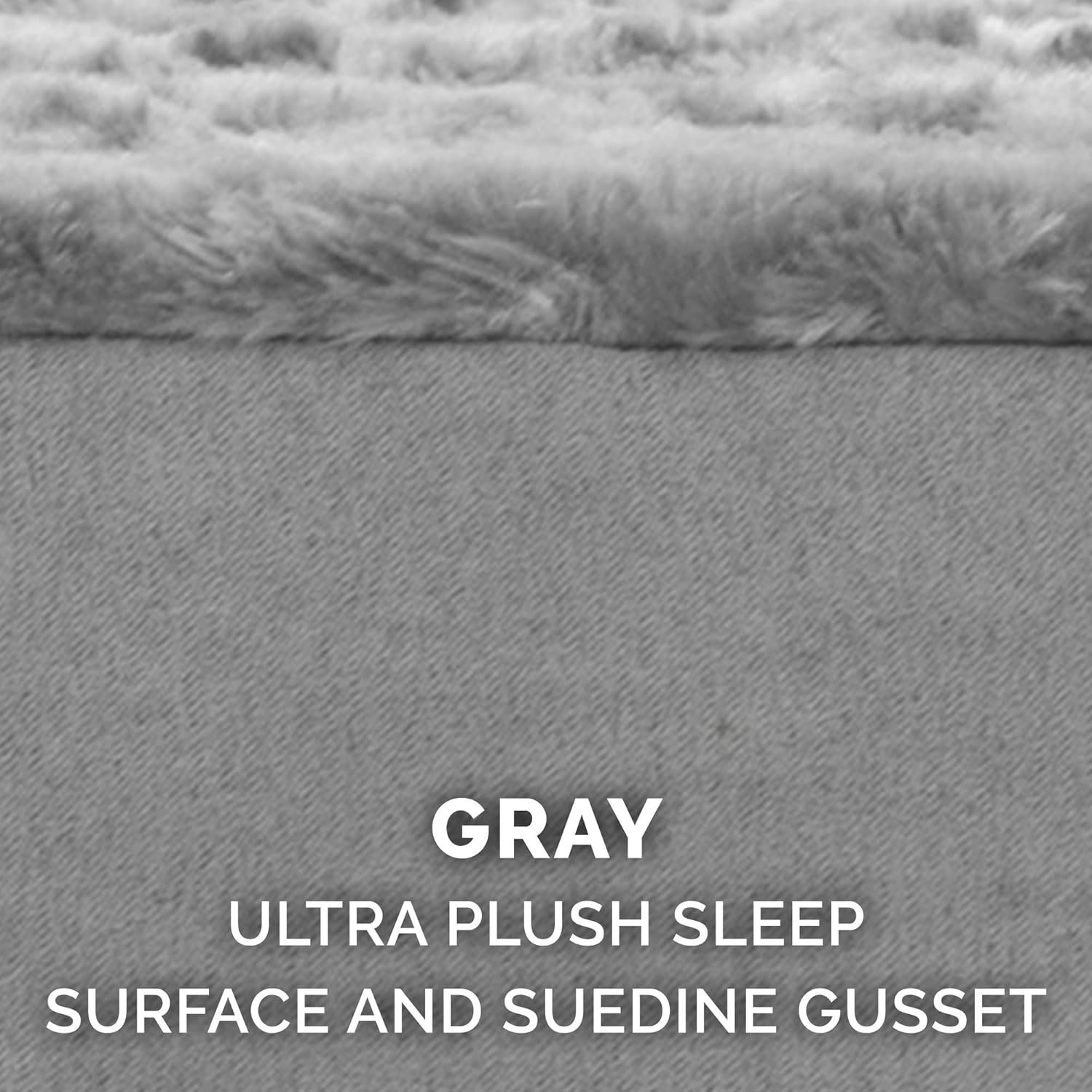 Furhaven Orthopedic Dog Bed for Large/Medium Dogs w/ Removable Washable Cover, For Dogs Up to 55 lbs - Ultra Plush Faux Fur & Suede Mattress - Gray, Large - Image 7