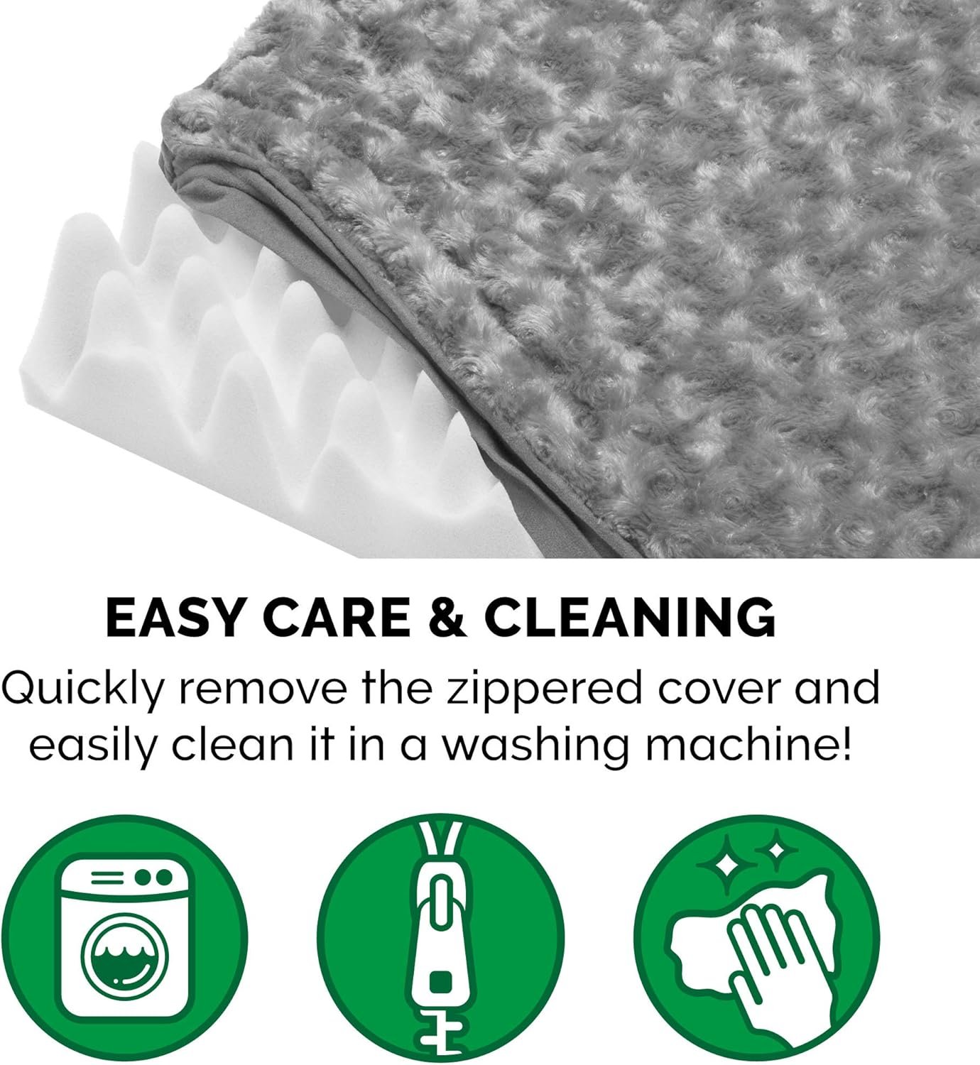 Furhaven Orthopedic Dog Bed for Large/Medium Dogs w/ Removable Washable Cover, For Dogs Up to 55 lbs - Ultra Plush Faux Fur & Suede Mattress - Gray, Large - Image 8