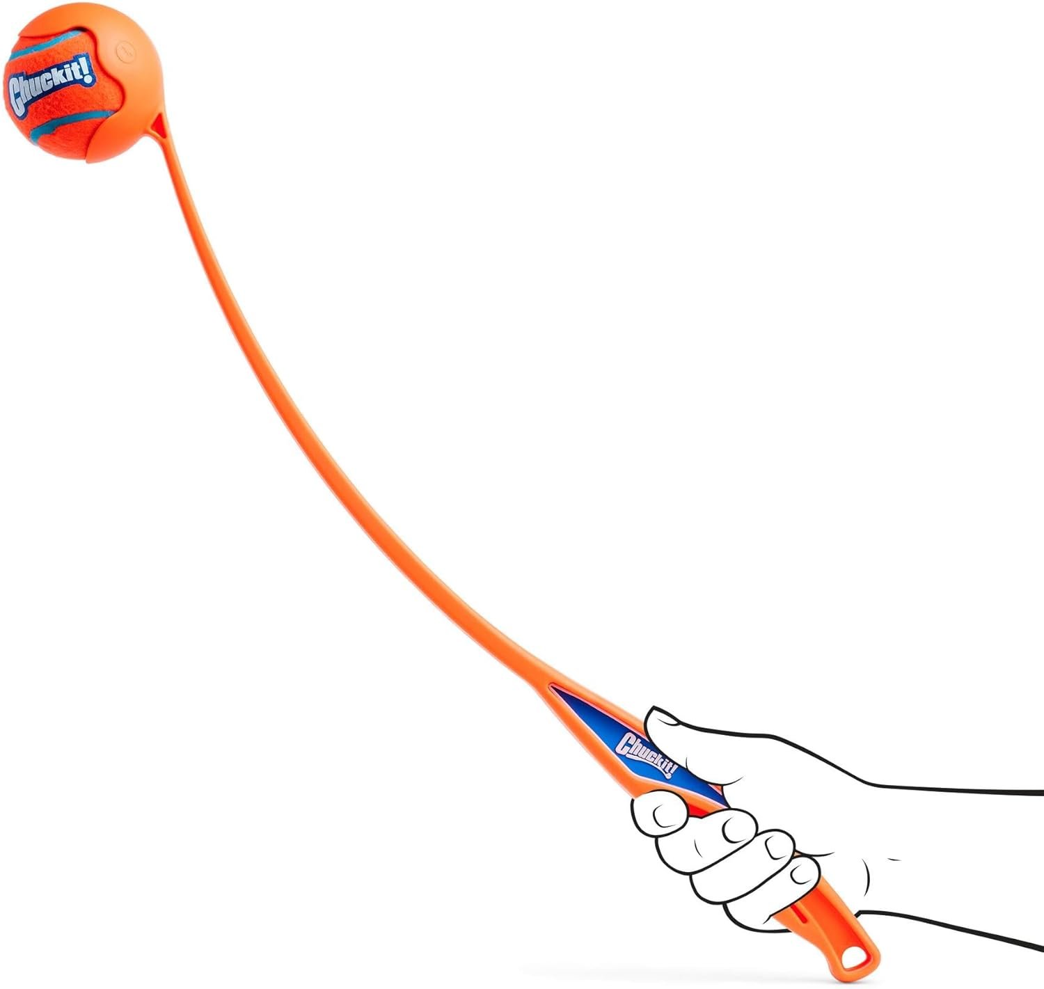 Chuckit! Sport 26L Dog Ball Launcher - Includes a 3-inch Diameter Large Ball for Dogs 60-100 Pounds - Manual Thrower for Dog Balls With a Slim Ergonomic Handle - 26-inch Length - Image 4