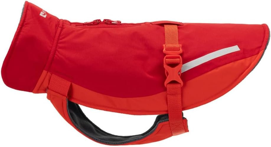 RC Pets Cold Weather, Fleece Lined, Waterproof Circuit Coat | 18 Inches, Red/Goji Berry