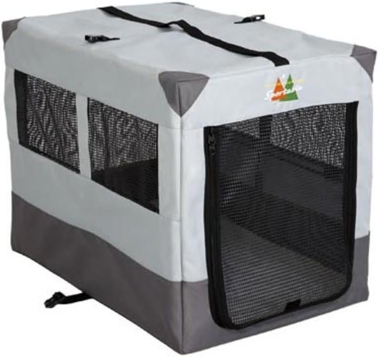 MidWest Homes for Pets Canine Camper Sportable, 24-inch Portable Tent Crate for Dogs, Soft-Sided, Folding Frame, Mesh Windows, Zip Door, Water-Resistant, Includes Pad