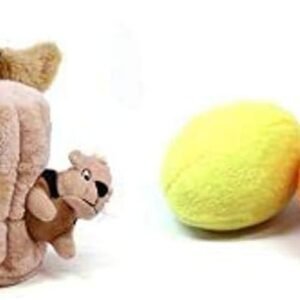 Outward Hound Large Plush Dog Toy Puzzle Squirrel - Hide-A-Squirrel & Replacement Squeakin' Eggs (3 Pack) - Adult Dogs