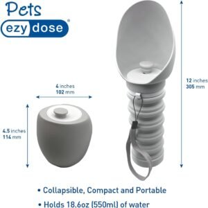 Alternative view of EZY DOSE Collapsible Pet Water Bottle, Portable Dog Water Dispenser for Travel, Leak-Proof, BPA-Free, Foldable Dog Water Bottle with Attached Bowl, Ideal for Hiking, Walking, and Outdoor Adventures