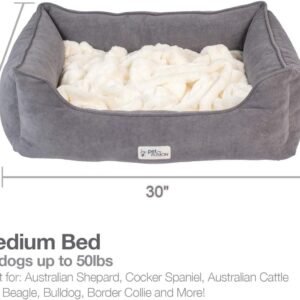 Alternative view of PetFusion Calming Cuddler Dog & Cat Bed | Anti-Anxiety Dog Bed for Medium Dogs & Cats | Loose Blanket Promotes Burrowing (Dogs) & Kneading (Cats) | CertiPUR-US Memory Foam | Grey/Ivory