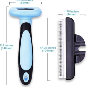 Alternative view of Pets First Professional Pet Brush - Grooming & Deshedding Tool for Cats & Dogs - Reduces Shedding, Dead Hair, Tangles - Detachable Stainless Steel Comb for Easy Cleaning - Soft Anti-Slip Handle,Blue