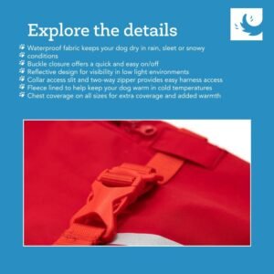 Alternative view of RC Pets Cold Weather, Fleece Lined, Waterproof Circuit Coat | 18 Inches, Red/Goji Berry