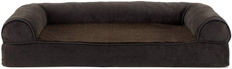 FurHaven Soft, Orthopedic Foam Sofa Dog Bed with Washable & Removable Cover - Sherpa/Chenille - Coffee, Dogs Up to 35 lbs - Medium - Image 3
