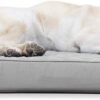 Furhaven Cooling Gel Dog Bed for Large Dogs w/ Removable Bolsters & Washable Cover, For Dogs Up to 95 lbs - Quilted Sofa - Silver Gray, Jumbo/XL