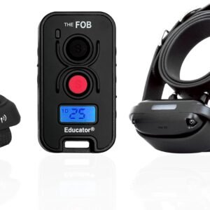 Educator FOB 300 Yard Dog Training Collar with Remote and Finger Button, Humane Stimulation, Pavlovian Tone, Waterproof, Odorproof Biothane Collar, Night Light, Rechargeable, 1 Dog (USA Only), Black