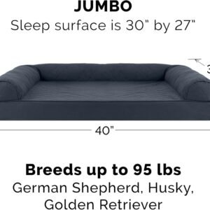 Alternative view of Furhaven Orthopedic Dog Bed for Large Dogs w/ Removable Bolsters & Washable Cover, For Dogs Up to 95 lbs - Quilted Sofa - Iron Gray, Jumbo/XL