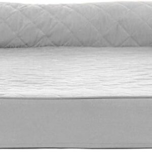 Alternative view of Furhaven Cooling Gel Dog Bed for Large Dogs w/ Removable Bolsters & Washable Cover, For Dogs Up to 95 lbs - Quilted Sofa - Silver Gray, Jumbo/XL