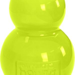 Outward Hound Double-Tuff Stuffable Dog Toy, Large 5-Inch Green - Treat Dispensing Chew Ball for Medium to Large Dogs, Interactive Puzzle for Enrichment & Slow Feeding