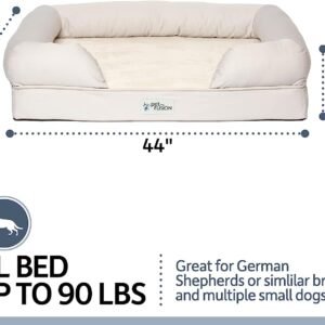 Alternative view of PetFusion Extra Large Dog Bed w/ Solid 4" Memory Foam, Waterproof Liner, & YKK Premium Zippers. [Brown, 44x34x10" ), X-Large (44x34"), Sandstone