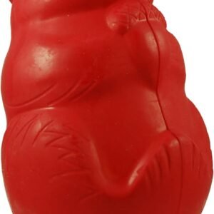 Jolly Pets Rubber Squirrel Dog Toy/Treat Holder, 4.5 Inches, Red