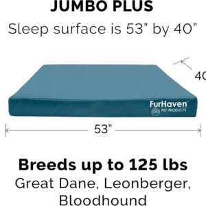 Alternative view of Furhaven Water-Resistant Orthopedic Dog Bed for Large Dogs w/ Removable Washable Cover, For Dogs Up to 125 lbs - Indoor/Outdoor Logo Print Oxford Polycanvas Mattress - Deep Lagoon, Jumbo Plus/XXL