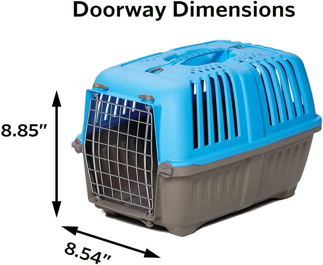 MidWest Homes for Pets Spree Travel Carrier – Hard-Sided Dog & Cat Carrier, Small Pet Travel Crate with Handle, Ventilated Design, Easy Assembly, 22-Inch, Blue - Image 3