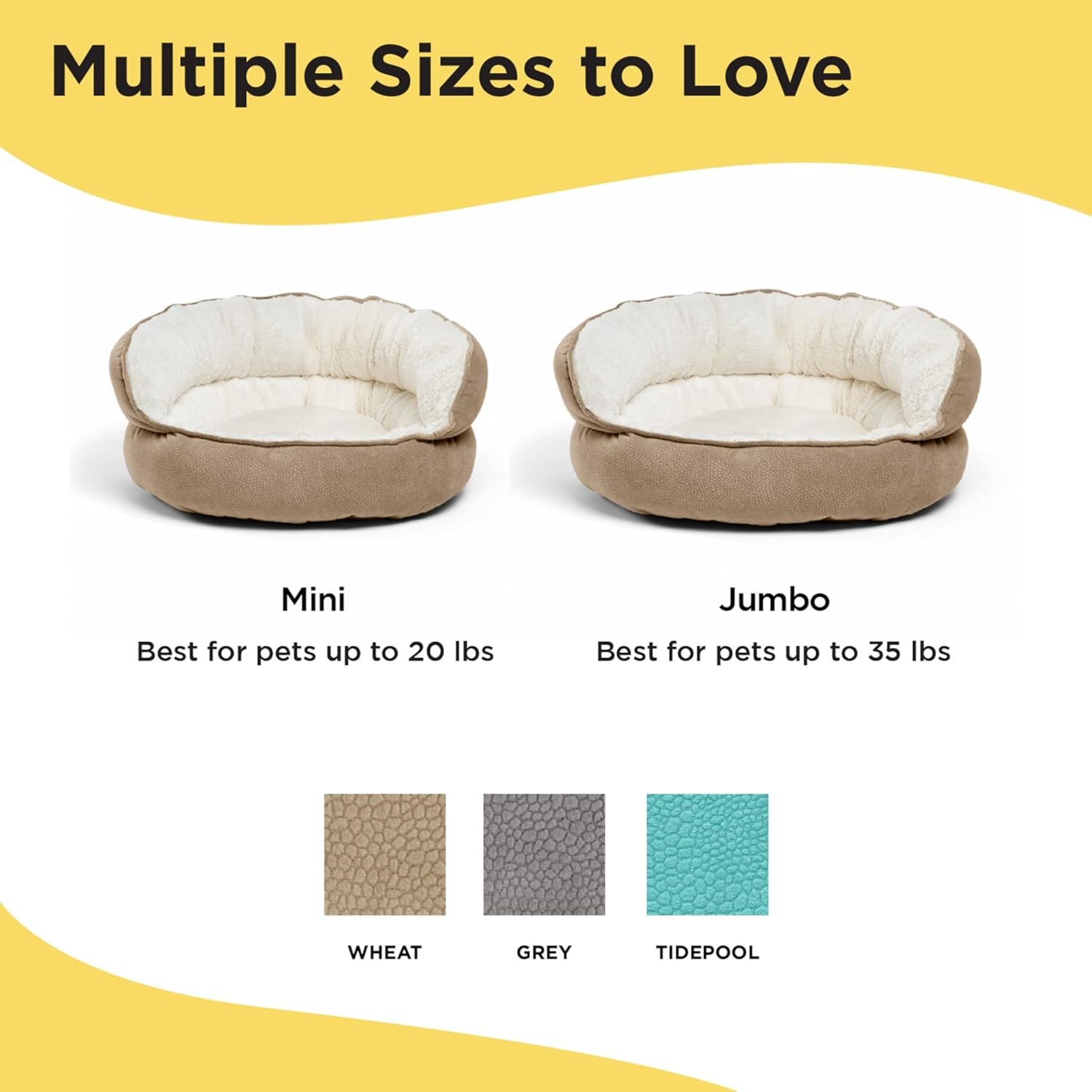 Best Friends by Sheri Pet Throne High Bolster Orthopedic Relief Cat and Dog Bed, Wheat, Mini - Image 8