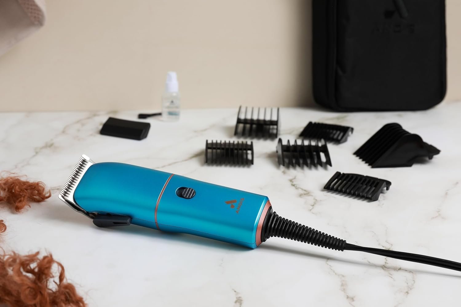 Andis Easy Clip Adjustable Blade Corded Dog Clipper, 11 Piece Kit, Lightweight, Powerful Motor, Blue, 560814 - Image 6