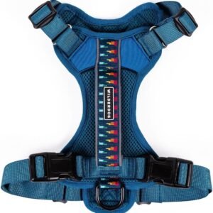 Wilderdog Lightweight Dog Harness with Reflective Straps - Large - Pacific Blue