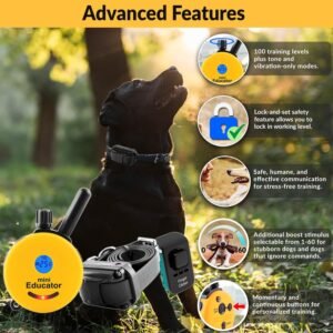 Alternative view of E-Collar – Educator ET-300-1/2 Mile Waterproof Remote Dog Training Collar Includes Premium Finger Clicker Trainer, 100 Programmable Levels + Vibration + Light + Sound