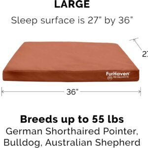 Alternative view of Furhaven Water-Resistant Orthopedic Dog Bed for Large/Medium Dogs w/ Removable Washable Cover, For Dogs Up to 55 lbs - Indoor/Outdoor Logo Print Oxford Polycanvas Mattress - Chestnut, Large
