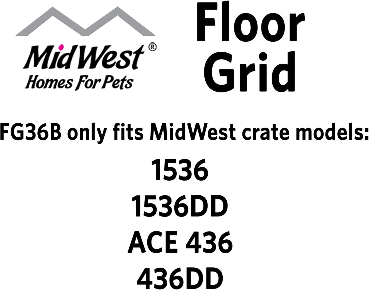 MidWest Homes for Pets Floor Grid for Dog Crate; Elevated Floor Grid Fits Models 1336TD, 1536, 1536DD, 436, 436DD, 1936, 1936DD, 1636/1636DD CURVED SLIDE BOLT LATCH, Black; Model FG36B - Image 6