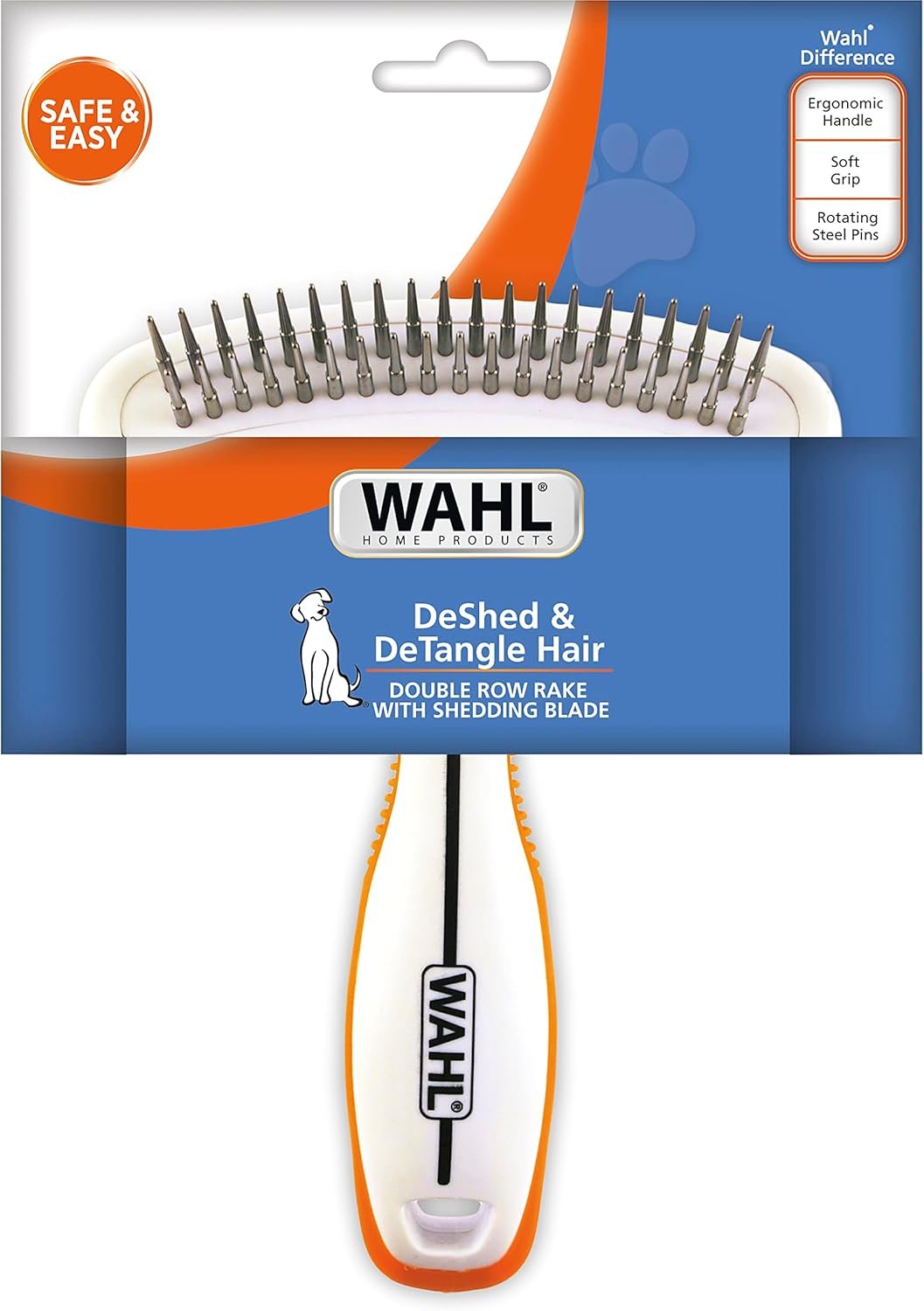 Wahl 2-in-1 Combination Double Row Pet Rake with Hair Shedding Blade for Dog or Cat Fur by The Brand Used by Professionals – Model 858424 - Image 8