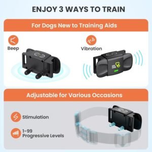 Alternative view of DOG CARE Dog Shock Collar with Remote, Dog Training Collars with 3 Modes, Waterproof Electronic Dog E Collar with 1500FT Remote, Keypad Lock for All Dogs