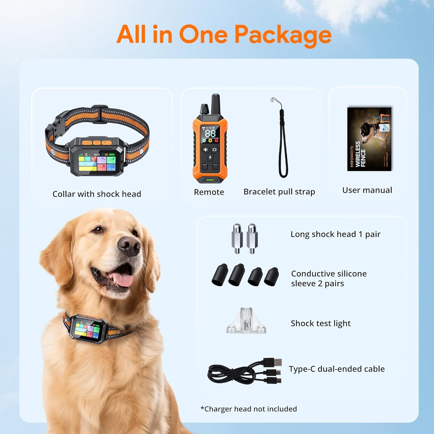 Meowant GPS Wireless Dog Fence System Collar with Training Remote, Free App, Custom Invisible Fence(82-7000ft), Beep/Vibration/Correction, Early Alert Band, Waterproof LCD Collar, Dogs 10+Lbs, Outdoor - Image 9
