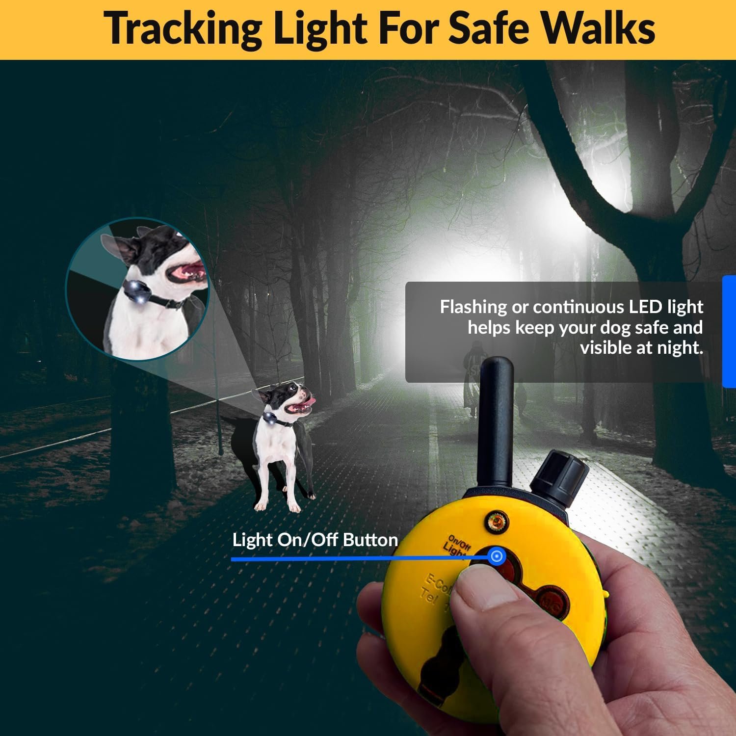Educator 1/2 Mile Remote Dog Training System Plus E-Collar 101 Training DVD, Safe Humane Stimulation, Pavlovian Tone, Waterproof, Odorproof Biothane Collar, Night Light, Rechargeable, 1 Dog, Yellow - Image 6