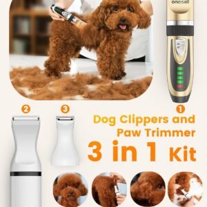 Alternative view of oneisall Dog Clippers and Paw Trimmer Kit 2 in 1 Low Noise Cordless Dog Clippers for Grooming Pet Hair Trimmers for Small and Large Dogs Cats Animals