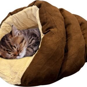 SPOT Sleep Zone Cuddle Cave Pet Bed | Soft, Plush Interior for Cats and Small Dog Breeds | Attractive and Durable Faux Suede Exterior | Machine Washable | Pet Safe