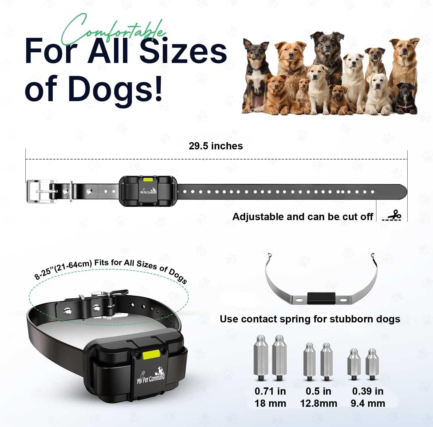 My Pet Command Long Range Dog Training Collar with Remote 1 Mile/5280 Ft Safe Shock, Vibrate, Tone collar with Flashing Beacon Lights Rechargeable Waterproof Dog collar with remote add Up to 2 Collars - Image 6
