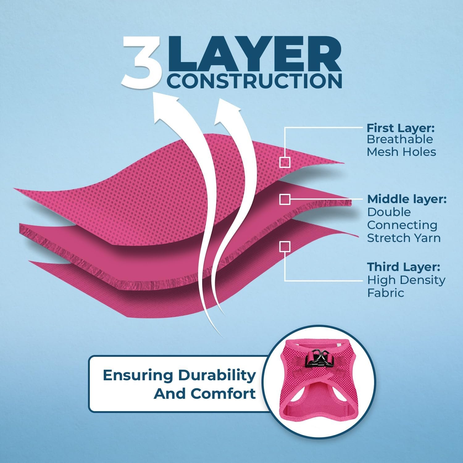 Best Pet Supplies Voyager Step-in Air Dog Harness - All Weather Mesh, Reflective, No Pull Harness for Small, Medium Dogs, Cats - Secure with Hook & Loop Fastener, Buckle, Double D-Rings - Fuchsia, L - Image 5