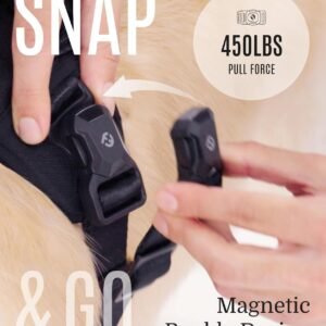 Alternative view of 2025 New Edition, Fei & Eve MagEase Dog Harness - 3-Second Magnetic Buckles | 3-Point No-Pull Control | Heavy-Duty 900D Nylon | Dual Safety Handles | Breathable Mesh | Adjustable Fit | Large, Pink