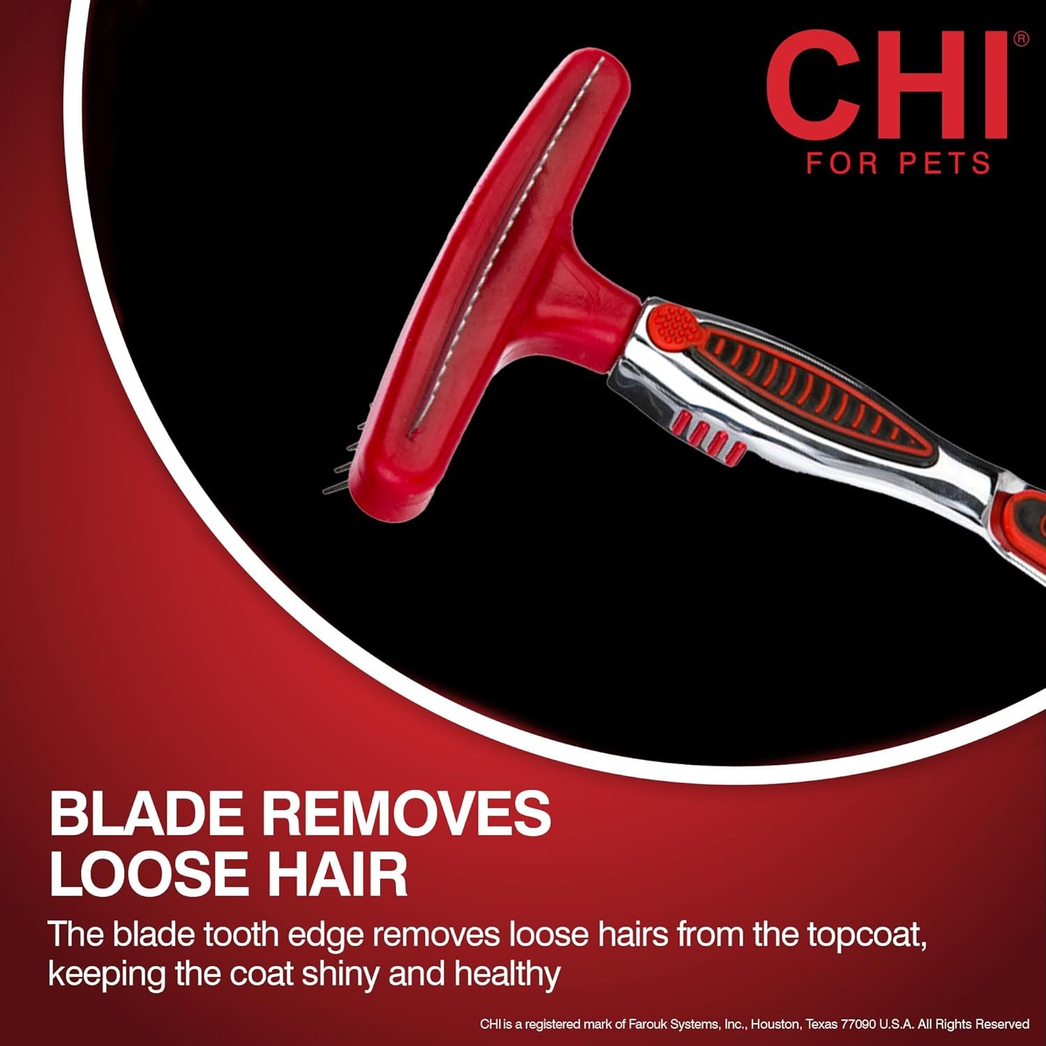 CHI for Dogs Double-Sided Shedding Rake and Blade - Best Grooming Tool for All Hair Types - Safe Dematting and Deshedding Brush for Dogs - Pet Hair Removal Essential - Image 3