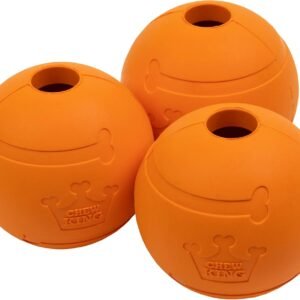 Chew King Dog 2.5 Inch Bacon Flavor Rubber Balls 3 Pack Large Breeds