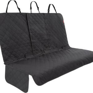 Lusso Gear Dog Car Seat Cover for Back Seat - 100% Waterproof - Full Protection from Mud, Scratches, Shedding - Non-Slip Rear Seat Protector for Dogs - Secure Fit for Car, Truck, SUV (Black)